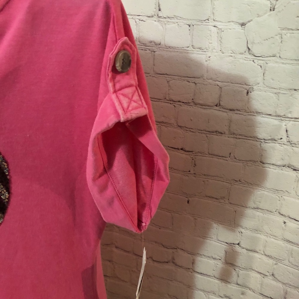 NWT No Boundaries pink shirt with sequin heart - Picture 4 of 7